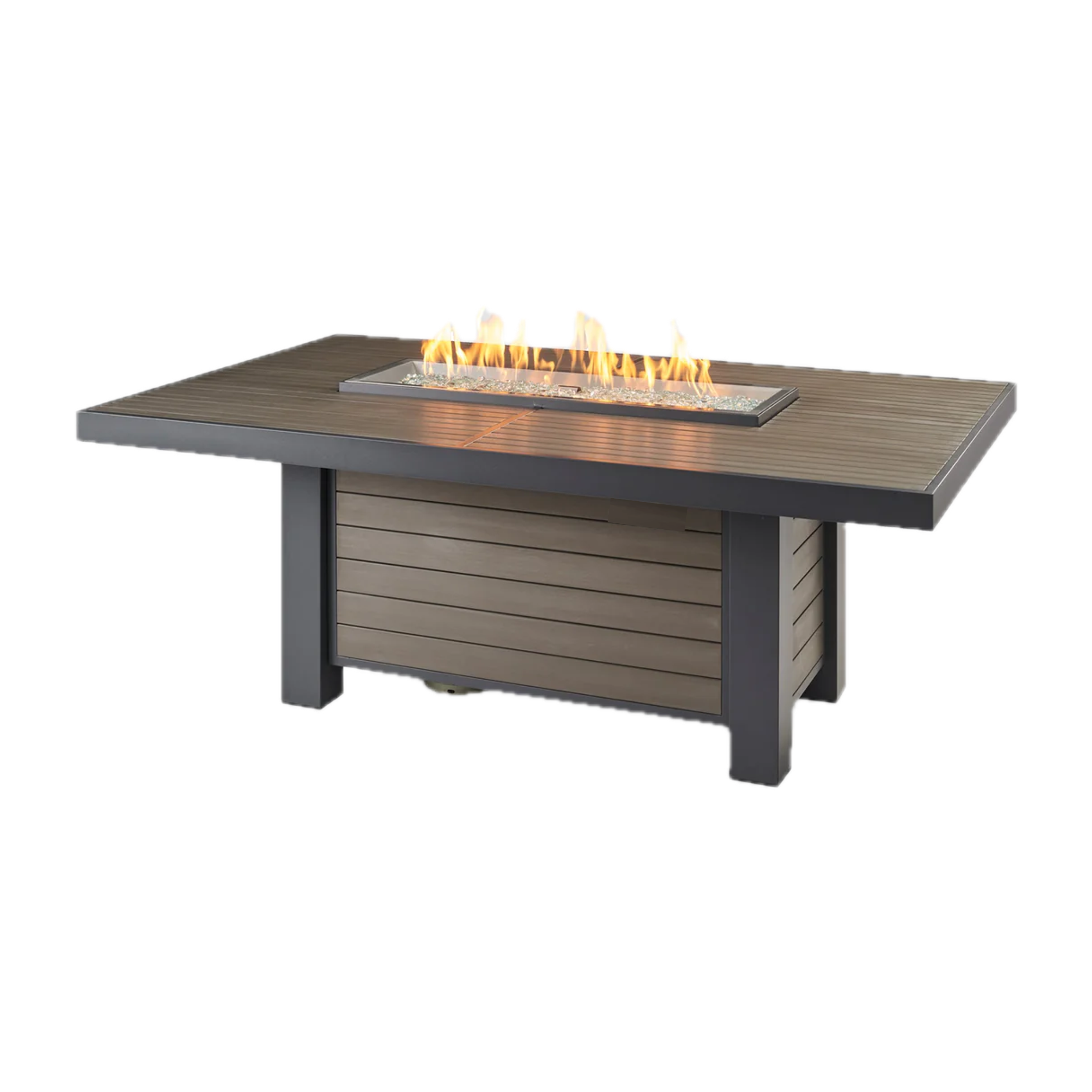 Kenwood and Brooks Linear Dining Height Gas Fire Pit Table