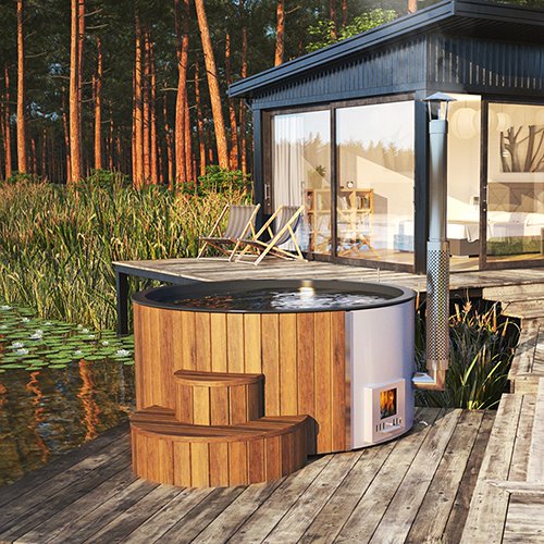 SaunaLife SOAK-Series Model S4 Wood-Fired Hot Tub for up to 6 People