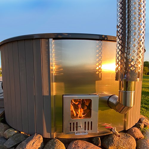 SaunaLife SOAK-Series Model S4 Wood-Fired Hot Tub for up to 6 People
