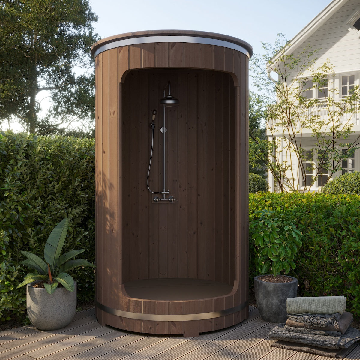 Rain-Series Outdoor Barrel Shower Model R3 Kit 53"Wx90"H