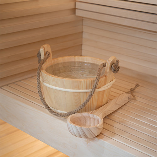 Sauna 4L Wood Bucket and Ladle Set