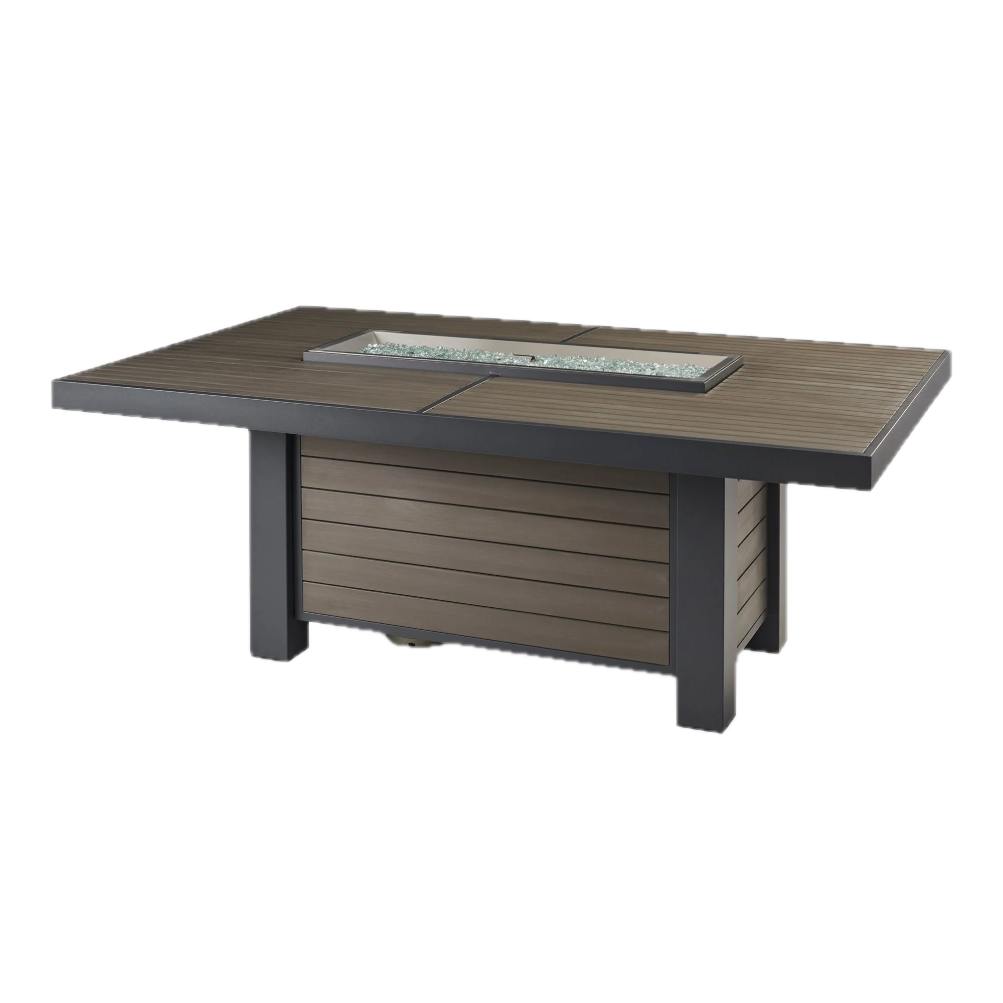 Kenwood and Brooks Linear Dining Height Gas Fire Pit Table