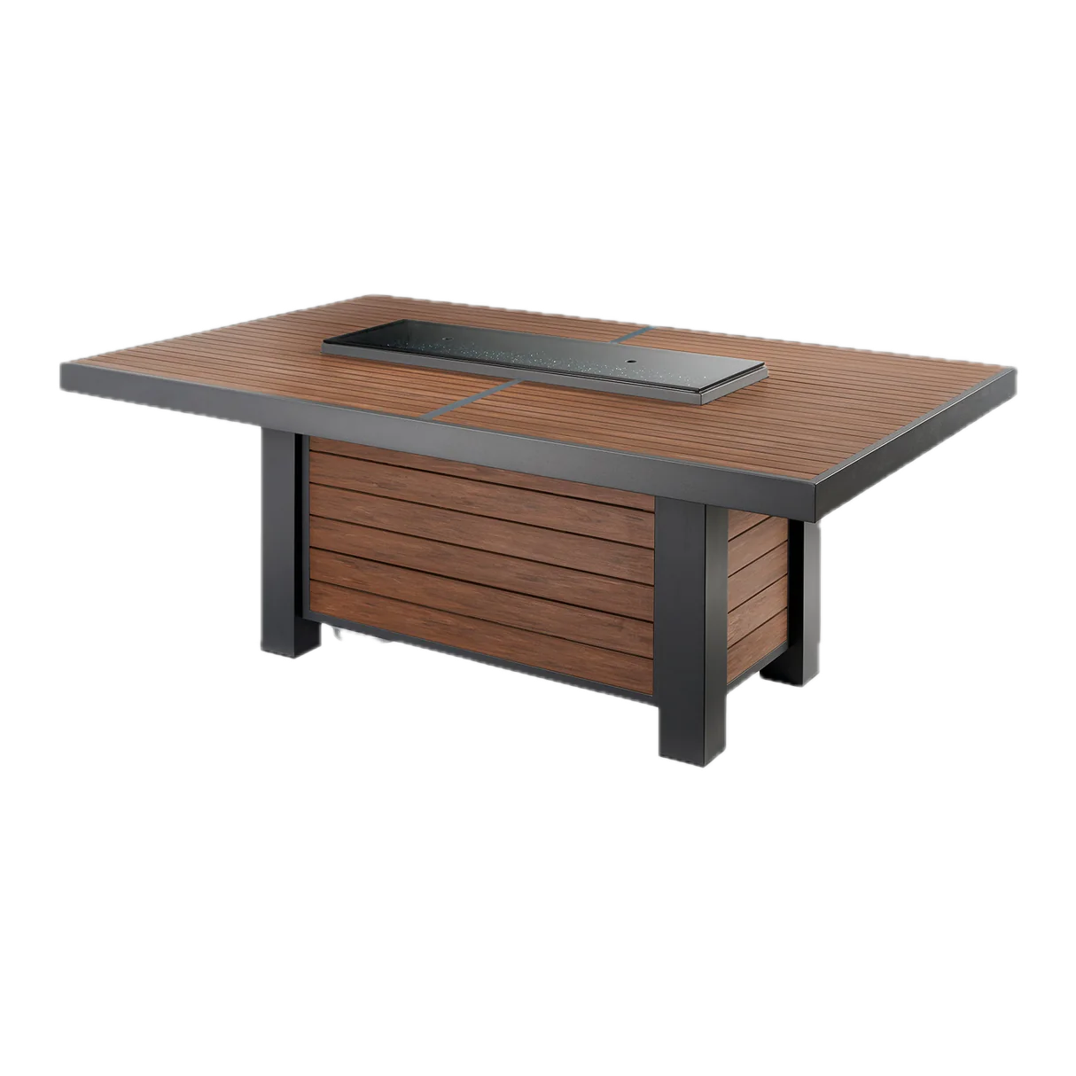 Kenwood and Brooks Linear Dining Height Gas Fire Pit Table