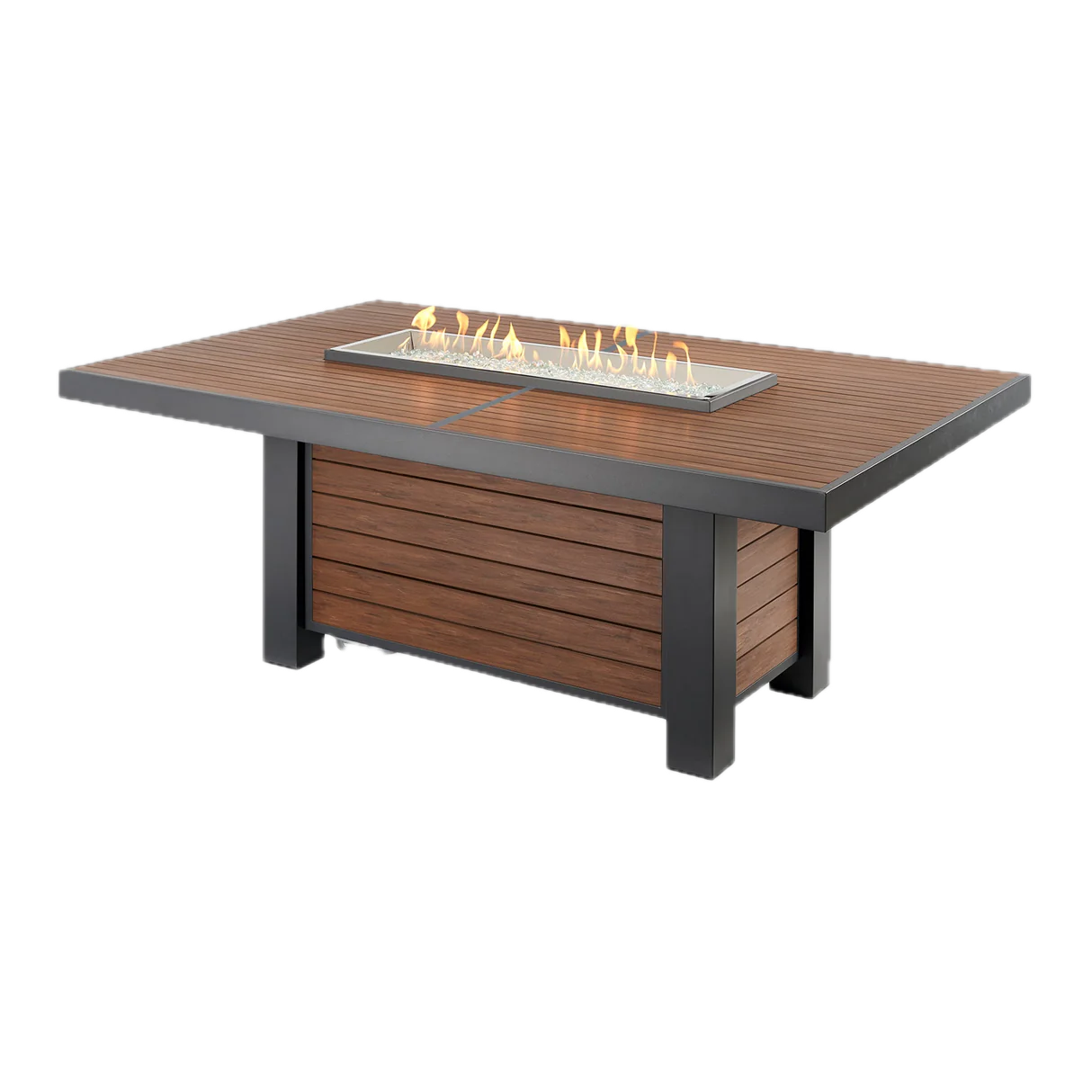 Kenwood and Brooks Linear Dining Height Gas Fire Pit Table