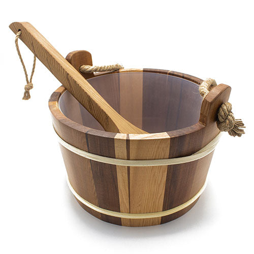 Sauna 4L Wood Bucket and Ladle Set