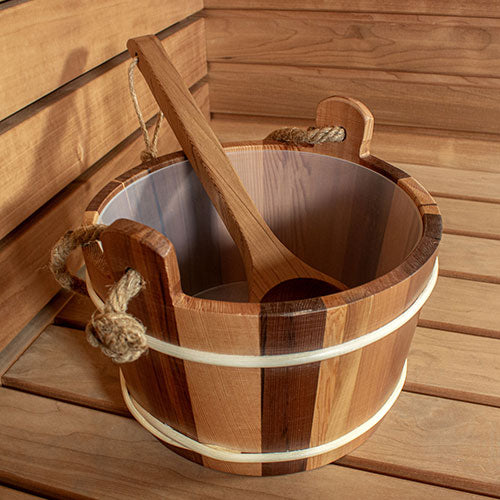 Sauna 4L Wood Bucket and Ladle Set
